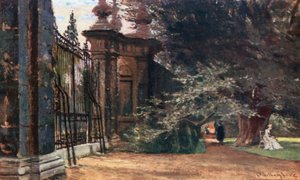 A Trinity College kertjében (színes litográfia) alkotó: John Fulleylove