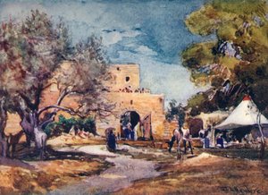 Középkori épület Jeruzsálem északi falán kívül, 1902. alkotó: John Fulleylove