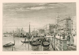Riva dei Schiavoni, Velence (litho) alkotó: John Fulleylove