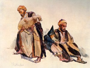 Szíriai juhászok és pásztorfiú, 1902. alkotó: John Fulleylove