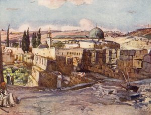 Az El Aksa mecset, Jeruzsálem déli falán belülről (színes litó) alkotó: John Fulleylove