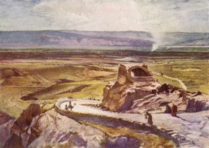 Jerikó síksága, a Moáb-hegység felé nézve