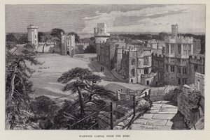 Warwick kastély, a templomból (litho) alkotó: John Fulleylove