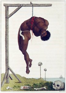 Egy fekete ember élve lógott a Bordák mellett egy Akasztófa-kocsmában. 1796.