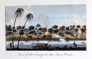 Kilátás a táborra a Java-pataknál, 1813