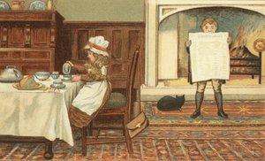 Reggeli (színes litho)