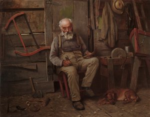 Csónaképítő, c. 1904. alkotó: John George Brown