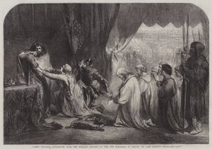 Philippa királynő közbenjár férjénél, III. Edwardnál a calais-i polgárokért. alkotó: John Gilbert
