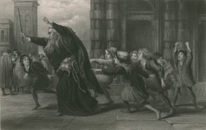 Shylock a tárgyalás után, Velence kereskedője alkotó: John Gilbert