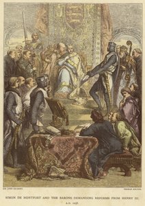 Simon de Montfort és a bárók reformokat követelnek III. Henriktől, i.sz. 1258 alkotó: John Gilbert