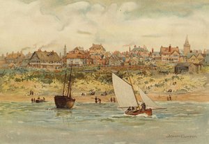 Liverpool: Új Brighton kilátása a tengerről (színes litho)