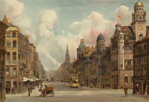 Liverpool: Dale Street, keletre néz (színes litho)