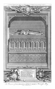 Richard király emlékműve II. és Ann ő királynője a Westminster Abbeyben, a 18. század közepén.
