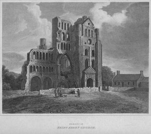 A Kelso Abbey templom maradványai, 1814