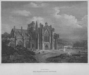 Déli front – Melrose Abbey Church, 1814