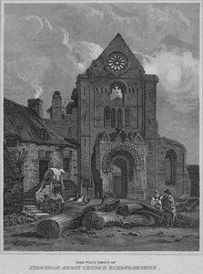 A Jedburgh Abbey Church Roxburghshire nyugati frontja, 1814 alkotó: John Greig