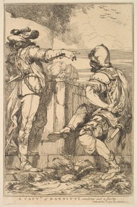 Banditti kapitánya 1778. december 8-án, tizenöt rézkarcból küld egy partit, amelyet ...-nak szenteltek. alkotó: John Hamilton Mortimer