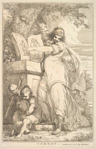 Vígjáték a Sir Joshua Reynoldsnak dedikált tizenöt rézkarcból, 1778. december 8. alkotó: John Hamilton Mortimer