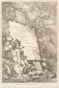 Sir Joshua Reynoldsnak dedikált tizenöt rézkarc előlapja, 1778. alkotó: John Hamilton Mortimer