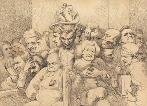 Irodalmi szereplők összegyűltek a Shakespeare-medál körül alkotó: John Hamilton Mortimer