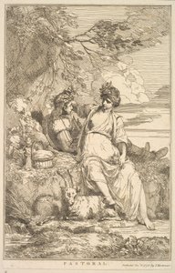Pasztorál Sir Joshua Reynoldsnak dedikált tizenöt rézkarcból, 1778. december 8. alkotó: John Hamilton Mortimer