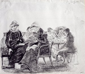 Koncentráció, 1815 (toll és tinta papíron) alkotó: John Harden