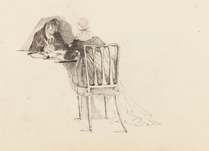 Férfi és nő ül egy asztalnál, 1805