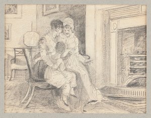 Hárman a tűz mellett, 1812-ben 3 éves John W-vel alkotó: John Harden