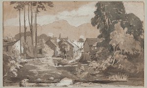 Kilátás keletről Ambleside-ra, 1812 (wc papíron) alkotó: John Harden