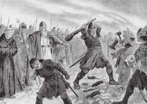 Szent Oláh király megtörte Mor isten képmását. alkotó: John Harris Valda