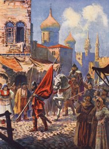Rettegett Iván visszatérése Moszkvába Kazán elfoglalása után (színes litográfia) alkotó: John Harris Valda