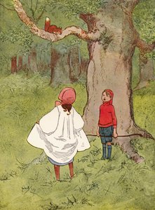"Egy kedves kis mókus, göndör farokkal" (színes litho)