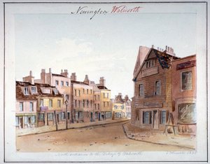 Kilátás Walworth falura, Southwark, az északi bejárat felől, London, 1825