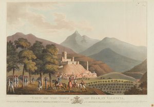 A valenciai Briar városának képe, Dubourg metszete, 1814 (színes akvatinta)