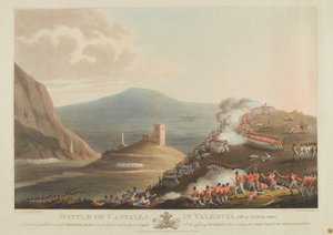 Castallai csata Valenciában, 1813. április 13., Dubourg metszete, 1814 (színes aquatinta)