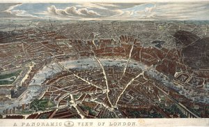 Panorámás kilátás Londonra alkotó: John Henry Banks