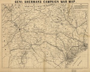 Sherman tábornok hadjárati térképe. LOC 99447285
