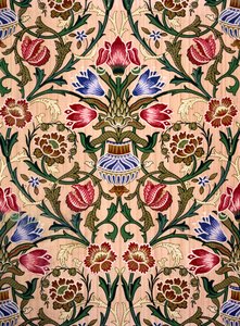 Single Stem Wallpaper Design, 1905 (színes fatömbnyomat papíron)