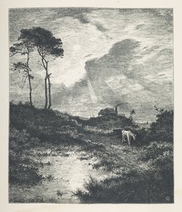 15. tábla Egy pásztorjelenet.  Természet képek. Harminc eredeti illusztrációból álló sorozat, amelyet J. H. Dell fára rajzolt, és R. Paterson metszett.  John Henry Dell
