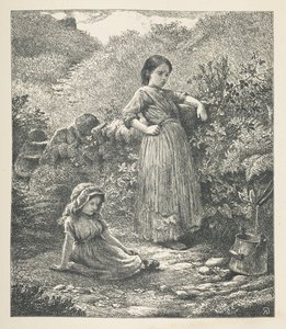 16. tábla. Két fiatal lány.  Természet képek. Harminc eredeti illusztrációból álló sorozat, amelyet J. H. Dell fára rajzolt, és R. Paterson metszett.  John Henry Dell
