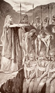 Deirdre siralma, illusztráció Charles Squire „Celtic Myth and Legend” című művéből, 1905