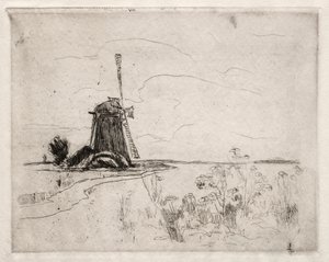 Malom és gyomnövények, Hollandia alkotó: John Henry Twachtman