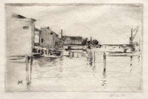 The Dock, Bridgeport, Connecticut alkotó: John Henry Twachtman