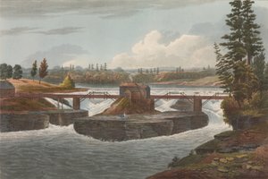 A Hudson River Portfolio 6. számú Glens-vízesése, 1822.