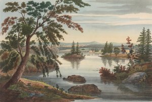 Nézet Near Fort Miller No. 10, később a Hudson River Portfolio 9. számára változott, 1822.