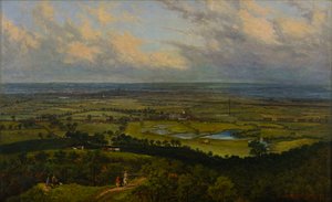 Gerrard Wood látképe Tandle Hill felől, a távolban Middletonnal alkotó: John Holland