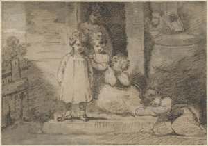 Négy gyerek és egy idősebb lány alkotó: John Hoppner
