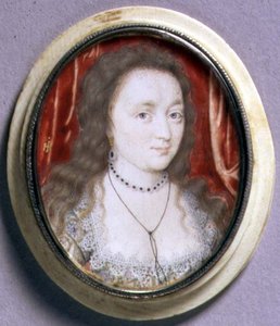 Lady Cecilia Neville miniatűr portréja, 1615-20 körül (akvarell pergamen)