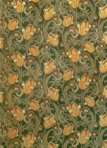 Tulipánok, design a The Silver Studio számára, 1898 körül (nyomtatott bársony) alkotó: John Illingworth (attr. to) Kay