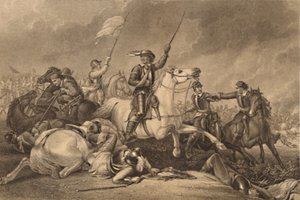 "Cromwell a Marston Moor-i csatában", 1886 alkotó: John J Crew